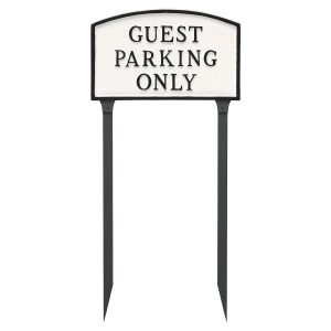 10" x 15" Standard Arch Guest Parking Only Statement Plaque Sign with 23" lawn stake