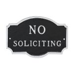 4.5" x 7.15" No Soliciting Statement Plaque Sign