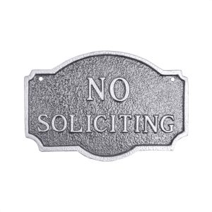 10" x 15" Standard Montague No Soliciting Statement Plaque Sign
