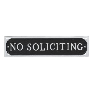 11" x 2.75" No Soliciting Statement Plaque Sign