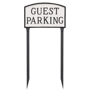 13" x 21" Large Arch Guest Parking Statement Plaque Sign with Lawn Stakes