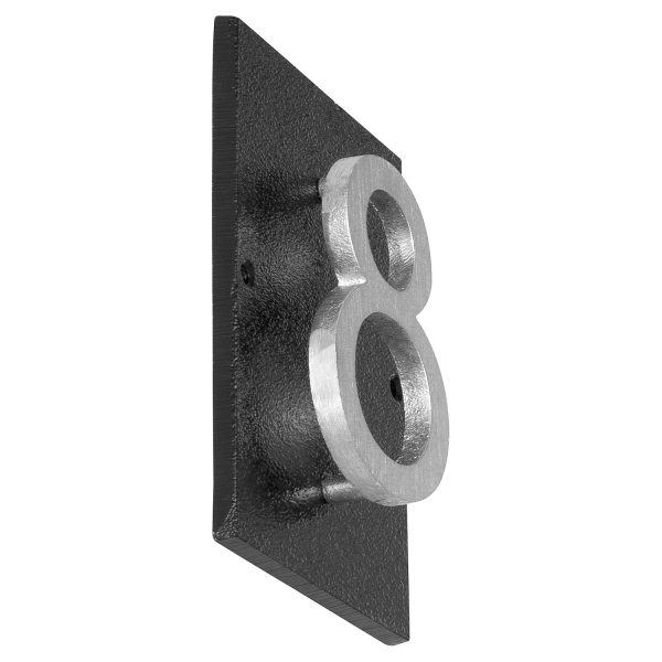 Floating Modern 4" Number Horizontal Address Plaque with Lawn Stakes (1 digit)