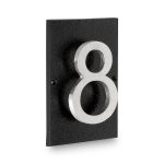 Floating Modern 4" Number Horizontal Address Plaque with Lawn Stakes (1 digit)