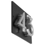 Floating Modern 4" Number Horizontal Address Plaque with Lawn Stakes (2 digits)