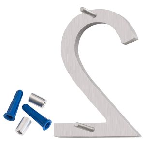 4" Brushed Alumunim floating or flat Modern House Number 0
