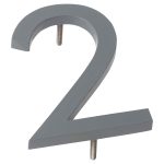 10" Gray Aluminum floating or flat Modern House Numbers 0-9