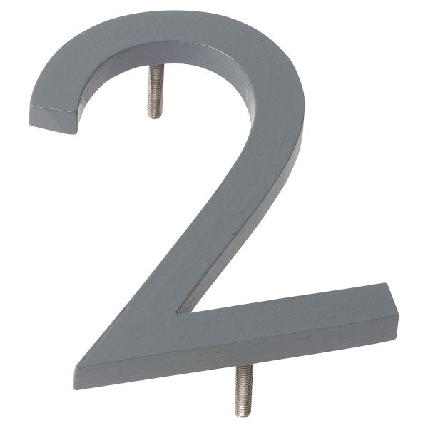 4" Gray Aluminum floating or flat Modern House Numbers 0-9