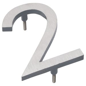 8" Satin Nickel/Gray Two Tone Aluminum floating or flat Modern House Numbers 0-9