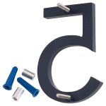 24" Satin Nickel/Navy Two Tone Aluminum floating or flat Modern House Numbers 0-9