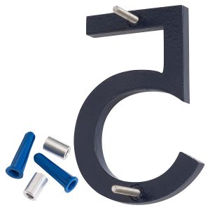 16" Navy Aluminum floating or flat Modern House Numbers 0-9
