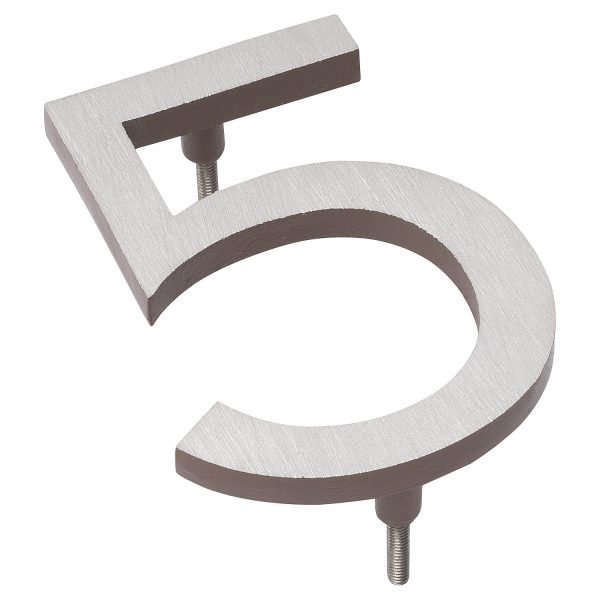 10" Satin Nickel/Sand Two Tone Aluminum floating or flat Modern House Numbers 0-9
