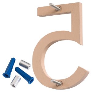 10" Satin Nickel/Taupe Two Tone Aluminum floating or flat Modern House Numbers 0-9