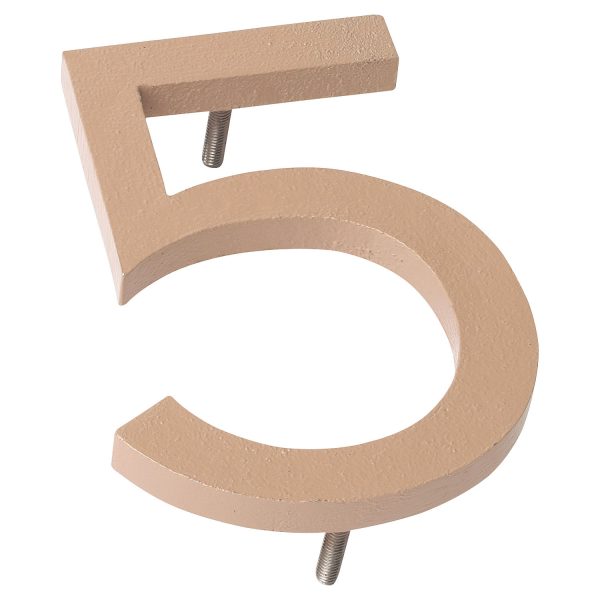 10" Taupe Aluminum floating or flat Modern House Numbers 0-9
