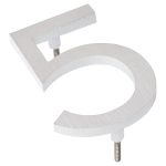 10" Satin Nickel/White Two Tone Aluminum floating or flat Modern House Numbers 0-9
