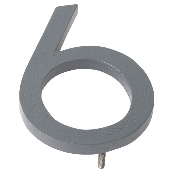 12" Gray Aluminum floating or flat Modern House Numbers 0-9