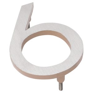 24" Satin Nickel/Taupe Two Tone Aluminum floating or flat Modern House Numbers 0-9