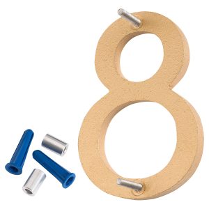 12" Gold Aluminum floating or flat Modern House Numbers 0-9