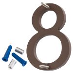 16" Satin Nickel/Sand Two Tone Aluminum floating or flat Modern House Numbers 0-9