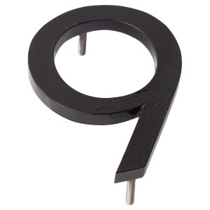 12 x 8.88 x 0.375 Black Montague Metal Products MHN-12-5-F-BK1 Floating House Number