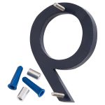 4" Satin Nickel/Navy Two Tone Aluminum floating or flat Modern House Numbers 0-9