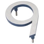 6" Satin Nickel/Sea Blue Two Tone Aluminum floating or flat Modern House Numbers 0-9