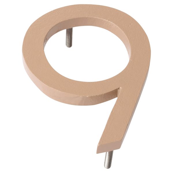 12" Taupe Aluminum floating or flat Modern House Numbers 0-9