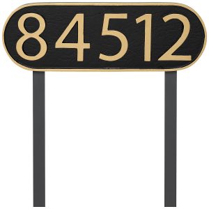 Modern Oblong Economy Address Plaque (holds up to 5 characters)