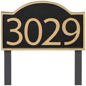Soft Arch Modern Economy Address Plaque (holds up to 4 characters)