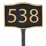 Double Arch Modern Economy Address Plaque (holds up to 3 characters)