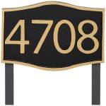 Double Arch Modern Economy Address Plaque (holds up to 4 characters)