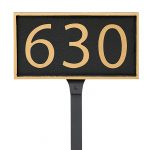 Rectangle Modern Economy Address Plaque with Lawn Stakes (holds up to 3 characters)