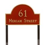 Arch Economy Two-Line Address Plaque Sign with Lawn Stakes (28 Color Options)