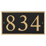 Rectangle Serif Economy Address Plaque (holds up to 3 characters)