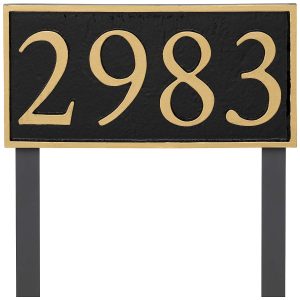 Rectangle Serif Economy Address Plaque (holds up to 4 characters)