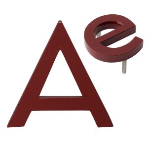 4" Individual Brick Red Powder Coated Aluminum Modern Floating Letters A-Z