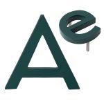 4" Individual Hunter Green Powder Coated Aluminum Modern Floating Letters A-Z