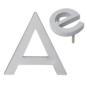 10" Individual Silver Powder Coated Aluminum Modern Floating Letters A-Z