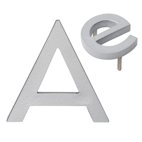 12" Individual Silver Powder Coated Aluminum Modern Floating Letters A-Z