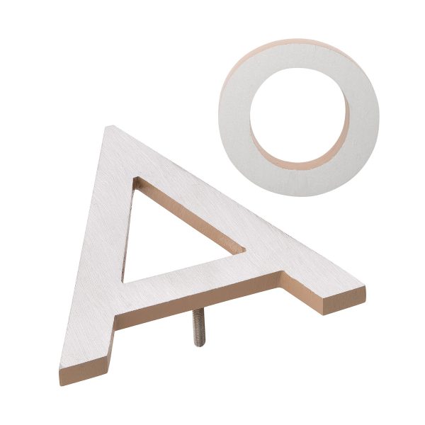 4" Individual Taupe Satin Nickel Two-Tone Modern Floating Letters A-Z