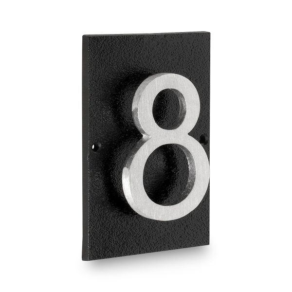 Floating Modern 6" Number Horizontal Address Plaque with Lawn Stakes (1 character)