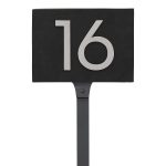 Floating Modern 6" Number Horizontal Address Plaque with Lawn Stakes (2 characters)