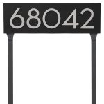 Floating Modern 6" Number Horizontal Address Plaque with Lawn Stakes (5 characters)