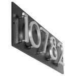 Floating Modern 6" Number Horizontal Address Plaque with Lawn Stakes (5 characters)
