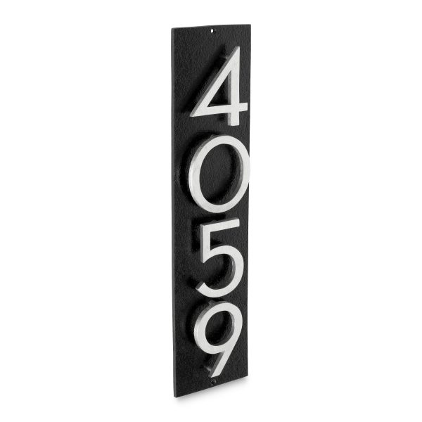 Floating Modern 6" Number and Letter Vertical Address Plaque (4 characters)