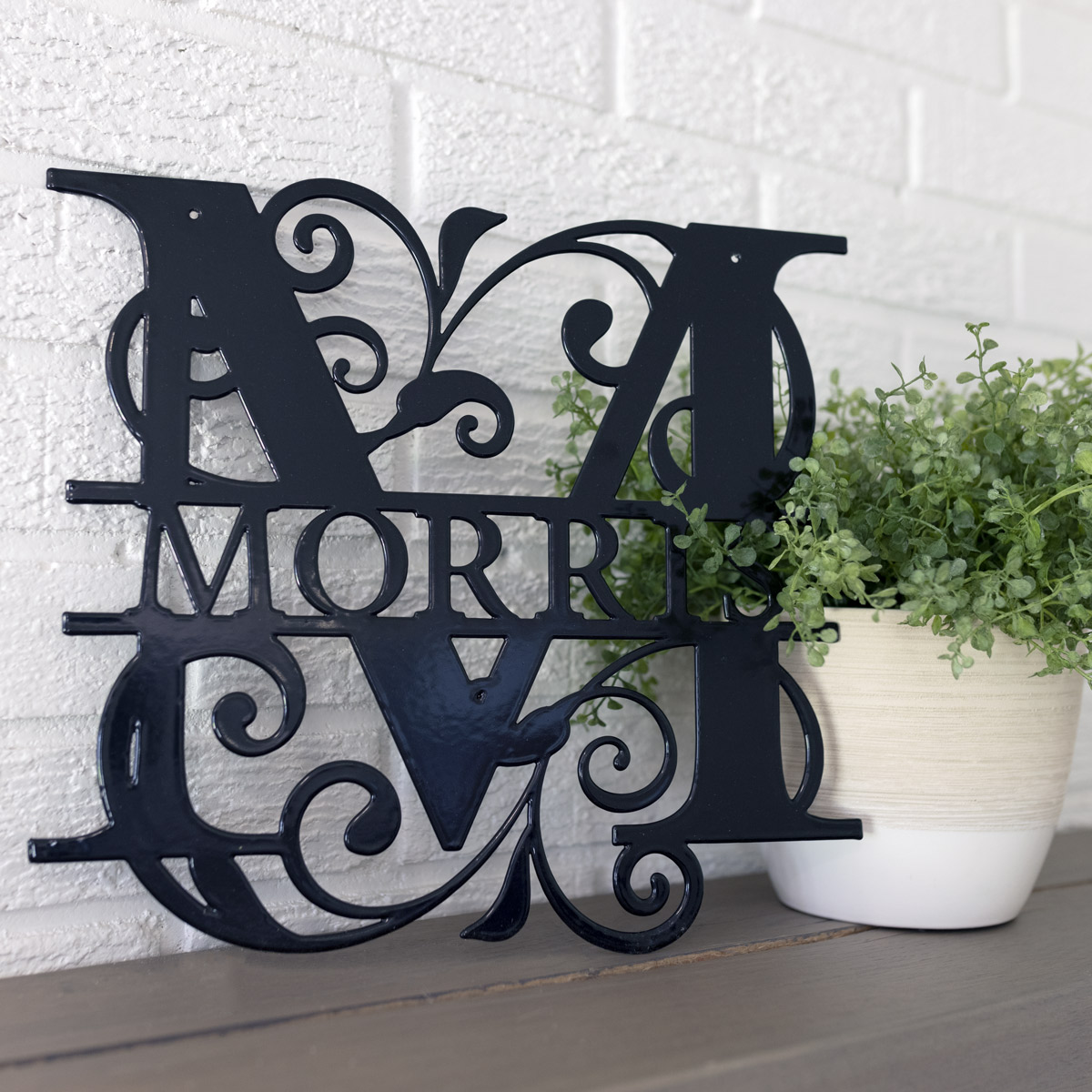 Split Swirl Monogram - Personalized Metal Decor – Modernist Metal