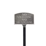 No Soliciting, No Trespassing Arch Small Statement Plaque with 23'' Lawn Stake