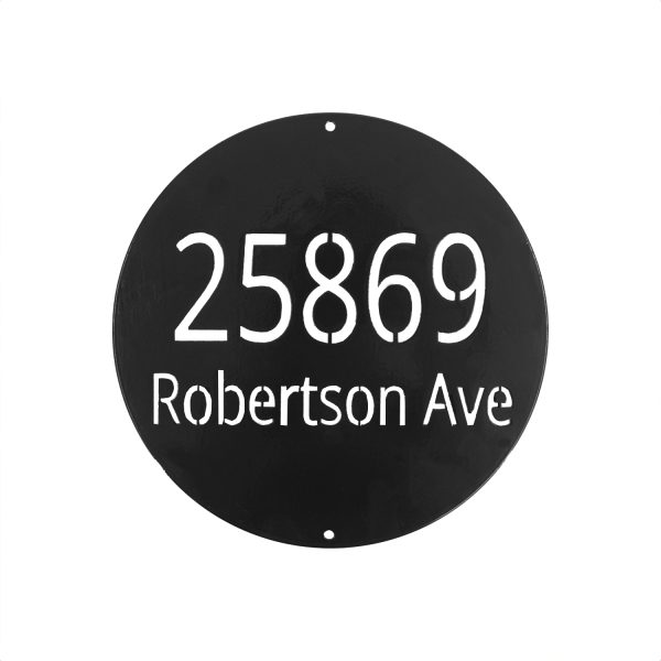 Laser Cut Circle Address Sign Two Line