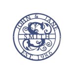 Custom Steel Circle A-Z Letter Monogram Name and Date Wall Sign (14 Colors & 5 Sizes) - Image 14