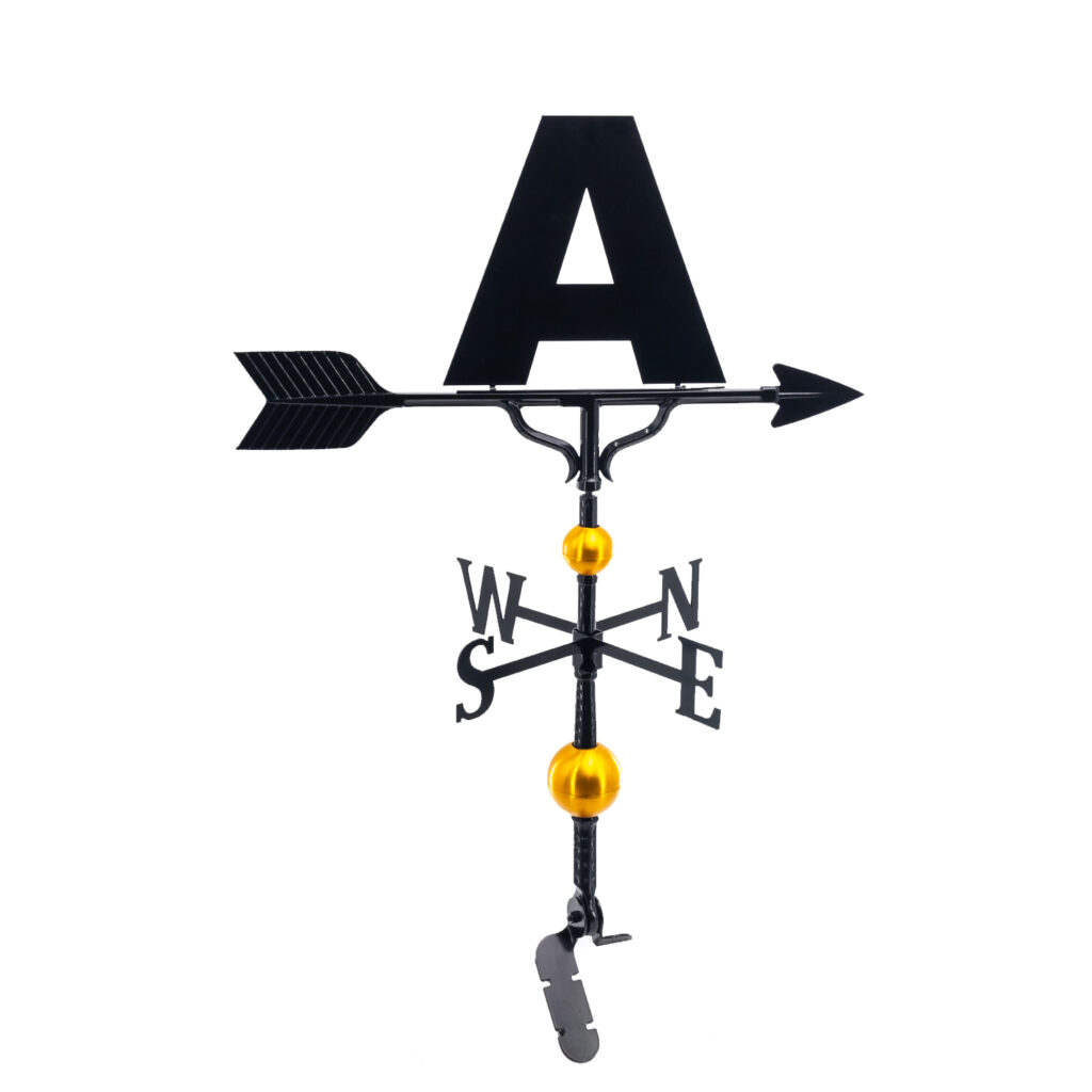 Deluxe Bold Metal Monogram Letter Weathervane (Color & Letter Options