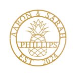 Personalized Steel Circle Pineapple Monogram Name and Date Wall Sign (15 Colors & 5 Sizes) - Image 9